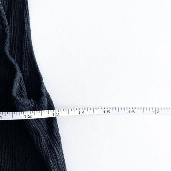 Barbara Lesser Womens Textured Crinkle Fabric Sleeveless Midi Dress Black Small - Picture 7 of 8